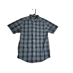 Patagonia‎ Short Sleeve Button Down Blue Paid Shirt Mens Small